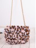 Leopard Print Plush Drawstring Purse